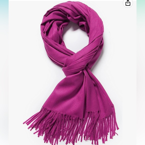 New - Radiant Orchid - Merino Wool & Silk Blend - Pashmina Scarf - Picture 1 of 12